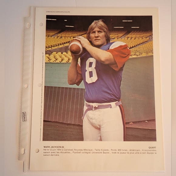 1977 Montreal Alouettes CFL Dimanche Derniere Heure Football Prints - Picture 4 of 8